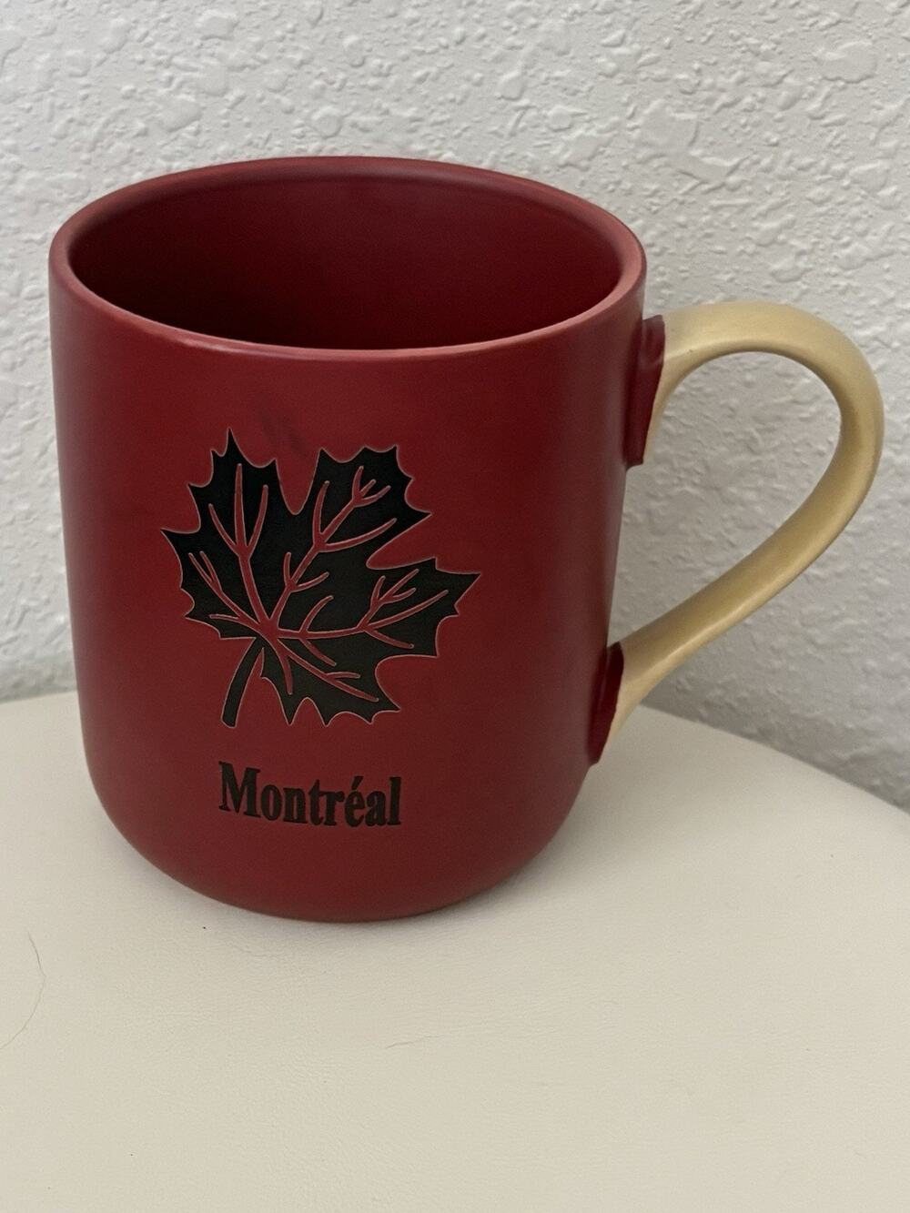 Montreal Souvenir Mug Red Maple Leaf Coffee Cup Canada Ceramic